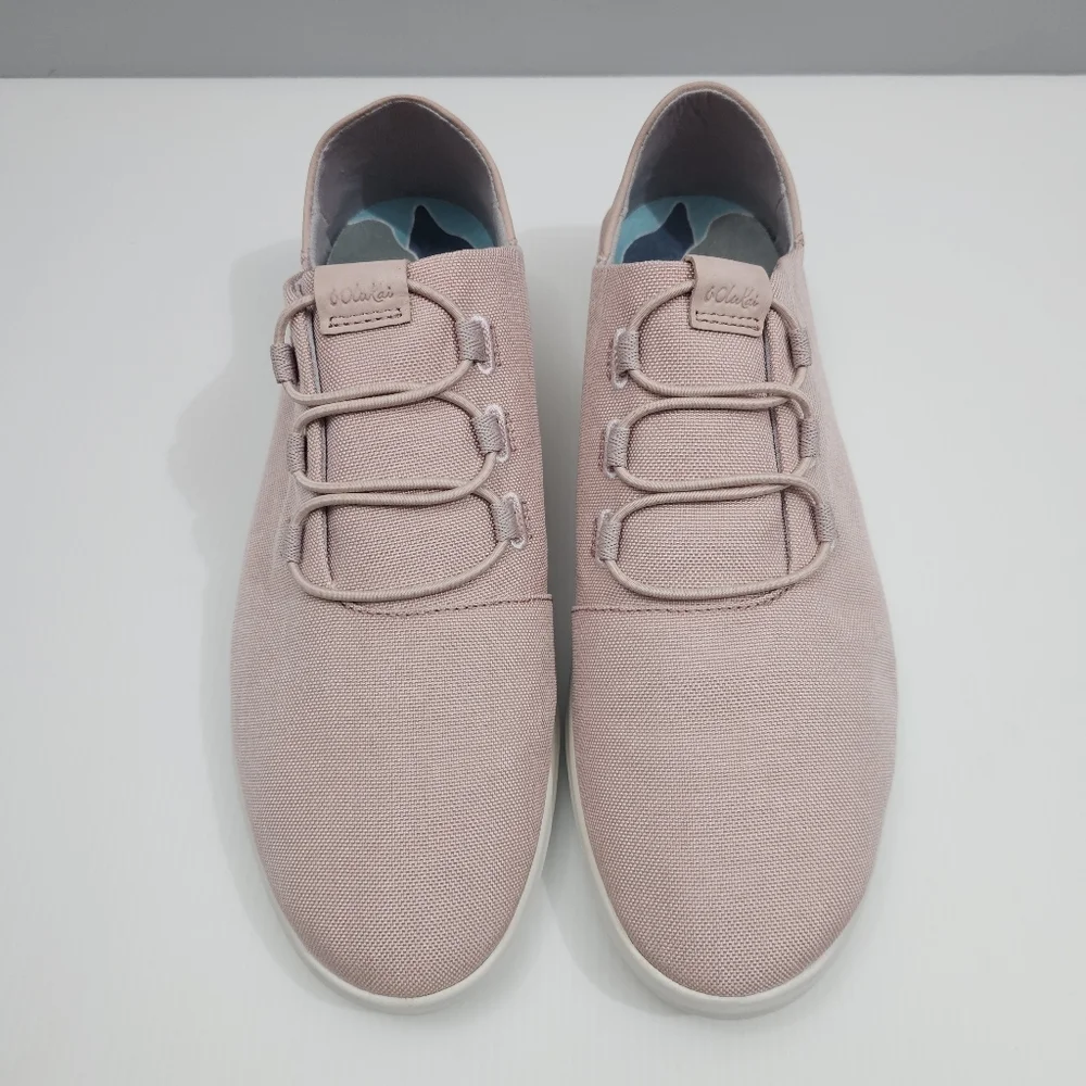 Olukai Hale'iwa LiHa'a Sneaker Womens 11 Pink Knit White Slip On Casual Travel
